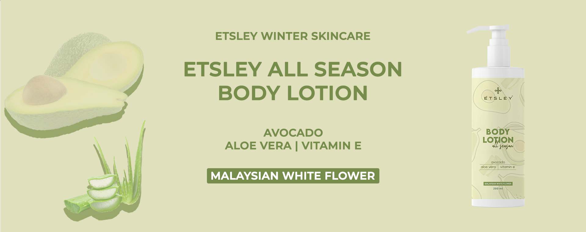 Etsley White Flower Body Lotions Banners 2